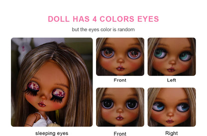 ICY DBS Bryce 1/6 Hand-Painted Doll Set Doll with Black skin, Long Lashes, and Sunspots SD Version