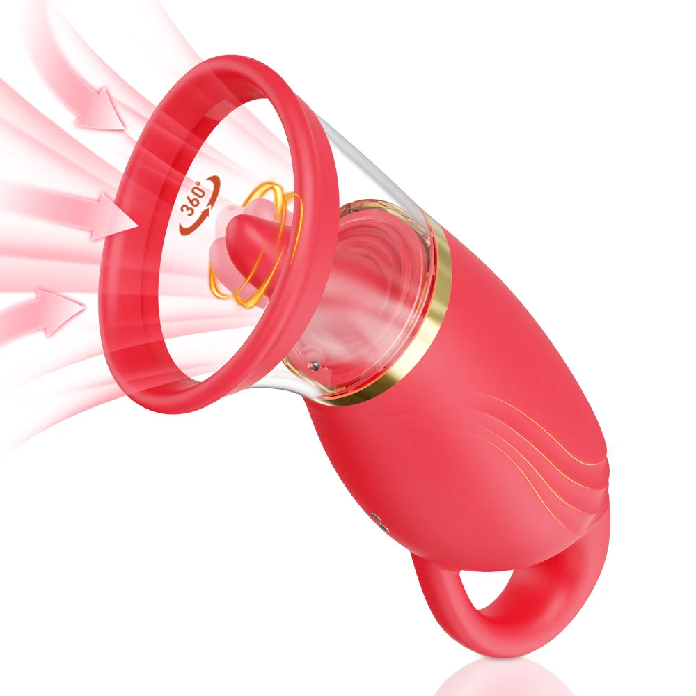 3-in-1 Rose Suction, Tongue & Vibration Massager