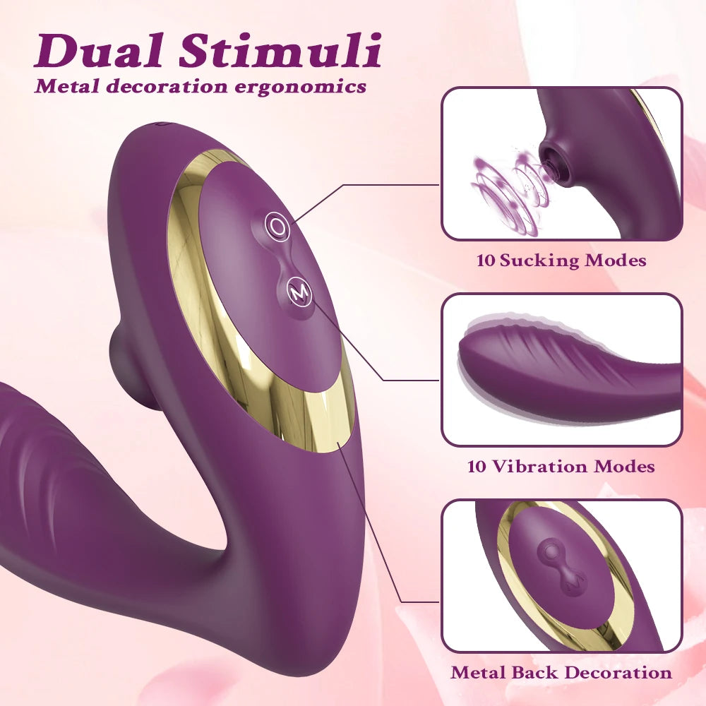 10 Speeds Vagina Sucking Vibrator Vibrating Sucker Oral Sex Suction Clitoris Stimulator Erotic Sex Toy for Women Sexual Wellness