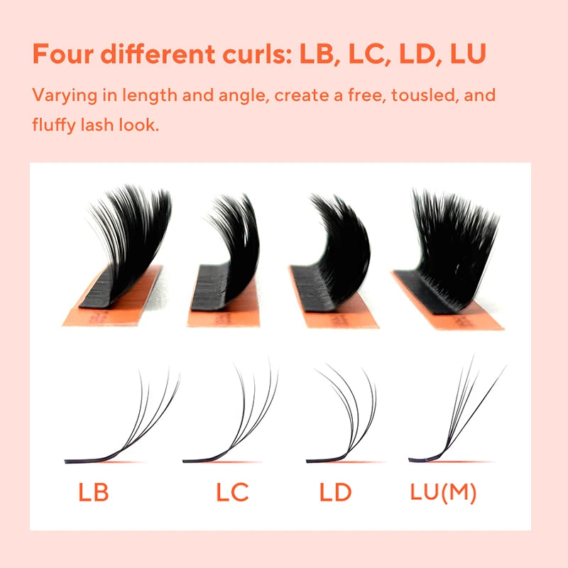 DIYDAY Layered Camellia Eyelashes LB LC LD LU(M) Fluffy Bloom Mink False Lashes Multi-layer Easy Fan Eyelash Extension