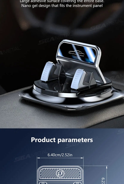 SEAMETAL Car Phone Mount Anti Slip Silicone Dashboard Phone Holder 360-Degree Free Rotation Universal Head-Up Navigation Holder