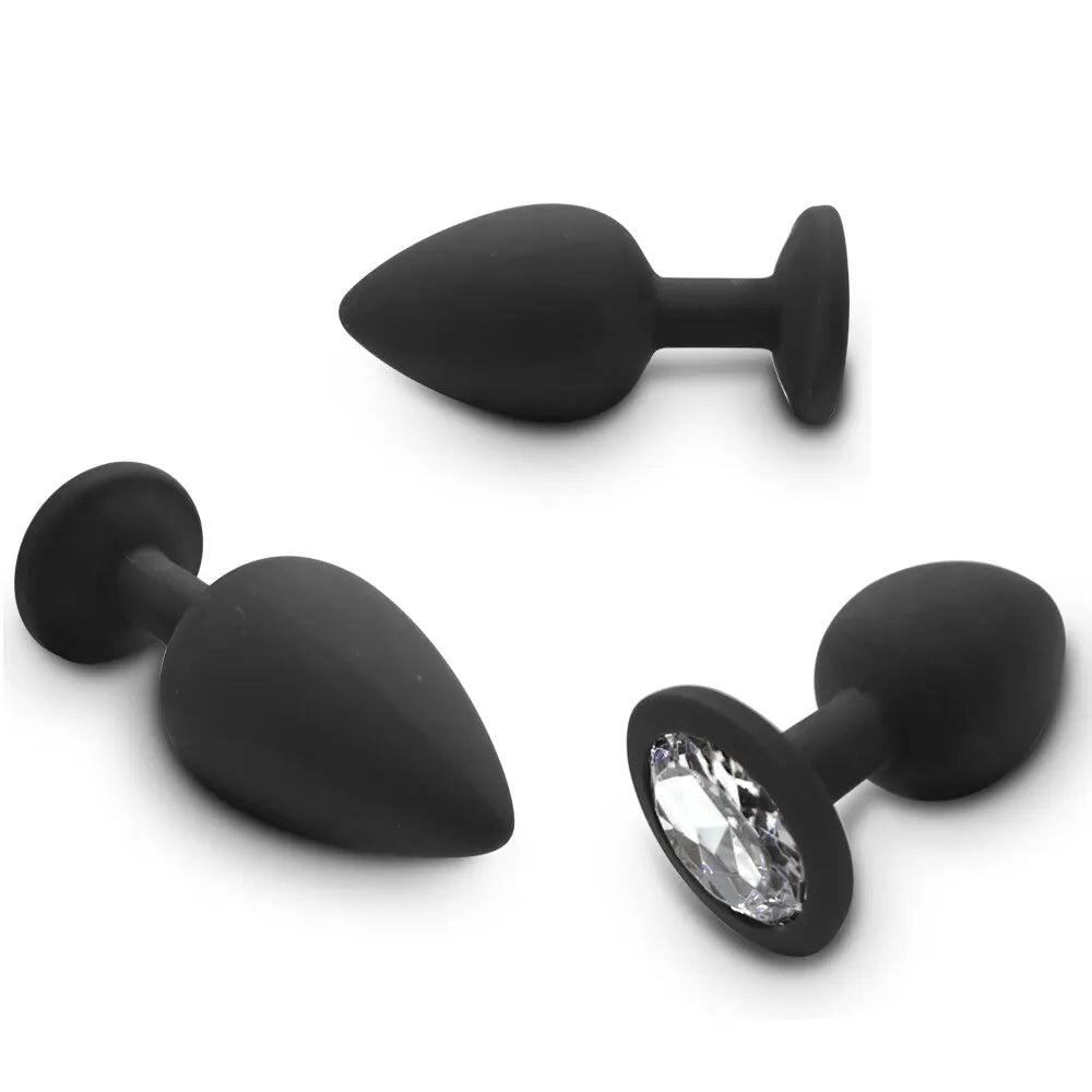 Soft Silicone Butt Plug Anal Plug Unisex Sex Stopper 3 Different Size Adult Toys for Men/Women Anal Trainer for Couples