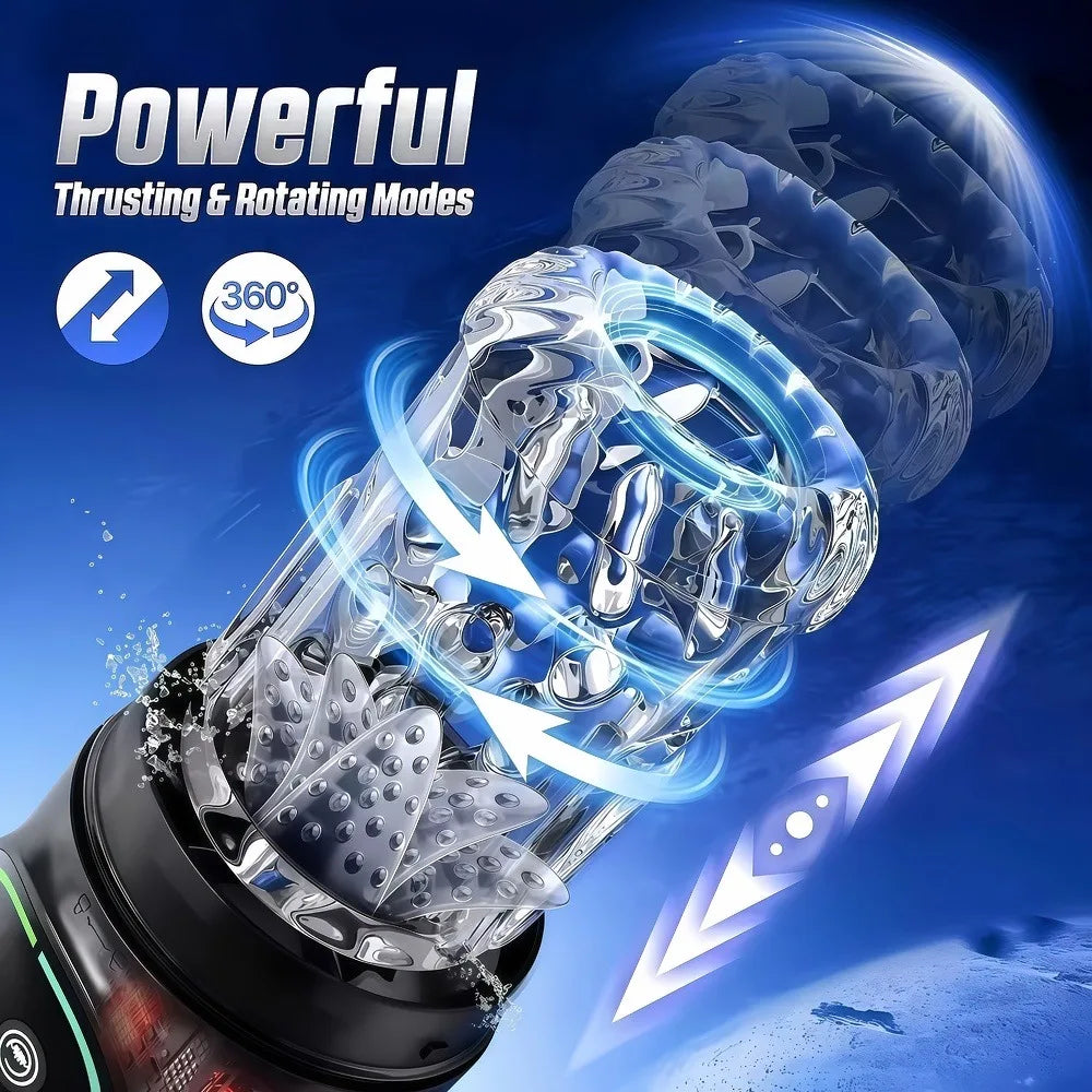Telescopic Rotation Masturbator Cup Vagina Masturbation Blowjob Adults Sex Toys for Men Male Piston Automatic Mastubator