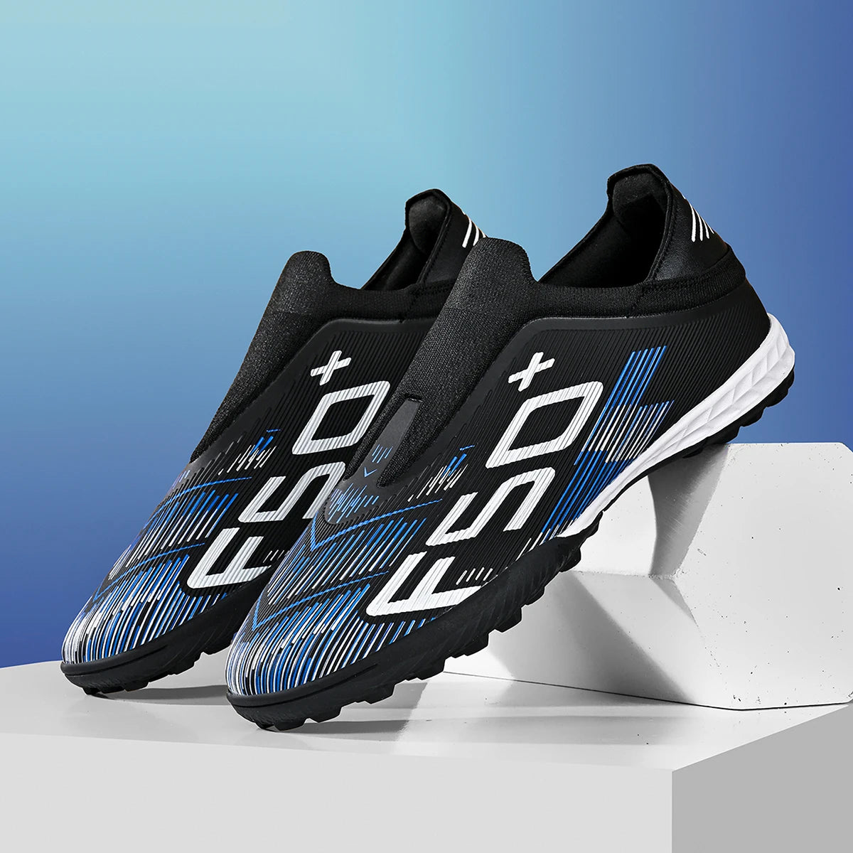 Unisex Adult TF Soccer Shoes Air-permeable PU Blended Fabric Dense Rubber Stud Anti-slip Wearproof Artificial Turf Daily Trainin