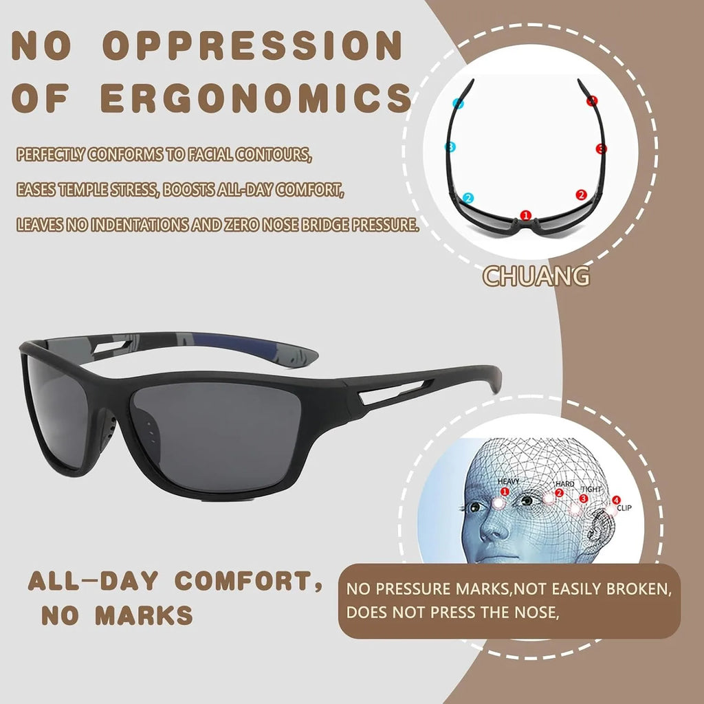 Polarized Fishing Sunglasses UV400, Anti-glare Eyewear for Men Women