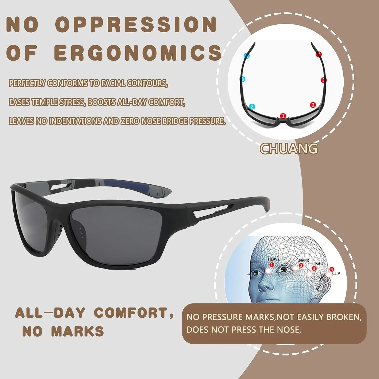 Polarized Fishing Sunglasses UV400, Anti-glare Eyewear for Men Women