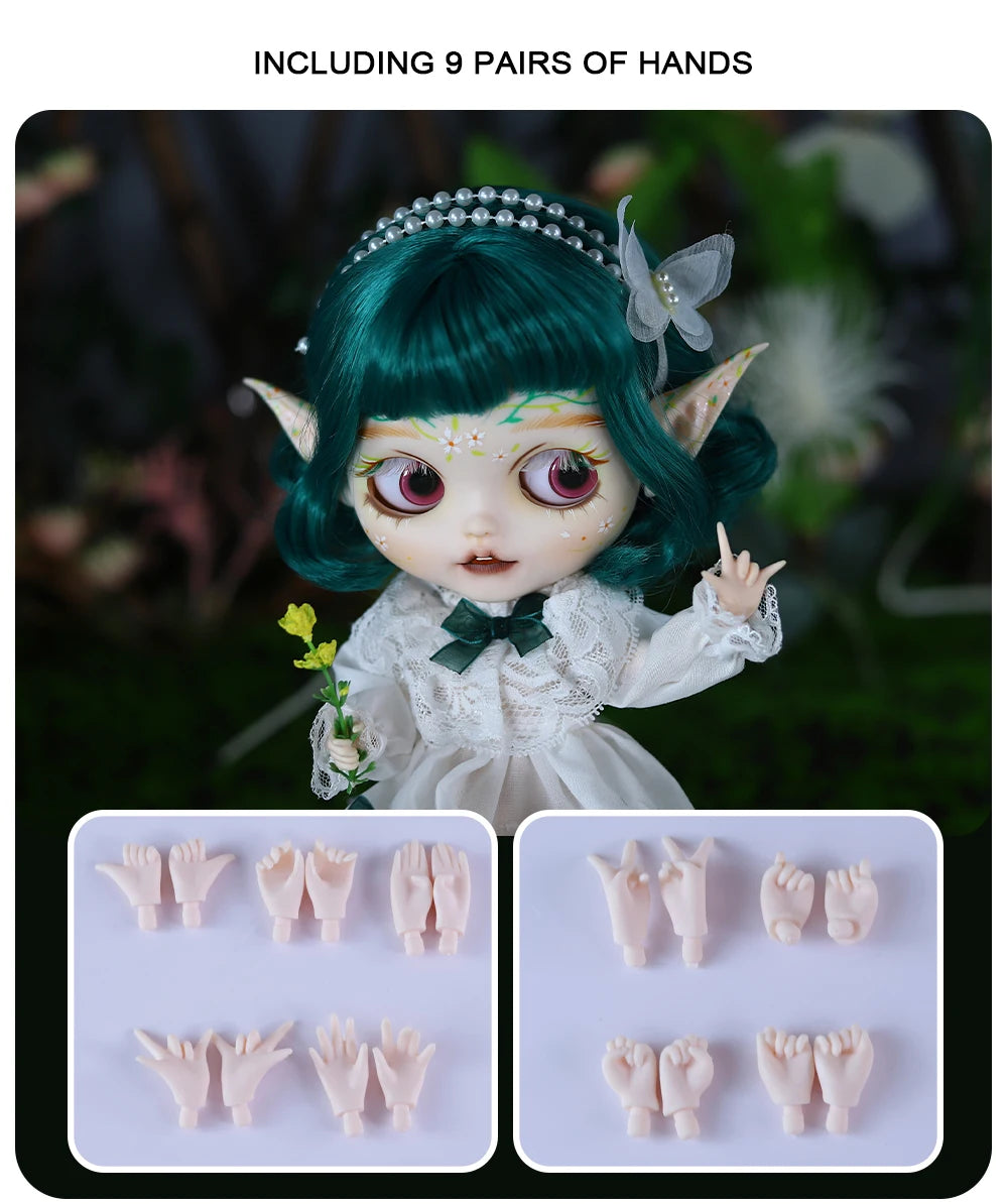ICY DBS Blyth 1/6 Doll Elf Ear Hand-painted Set Doll Long Eyelash Sleep Doll White Skin Set Gift Toy SD