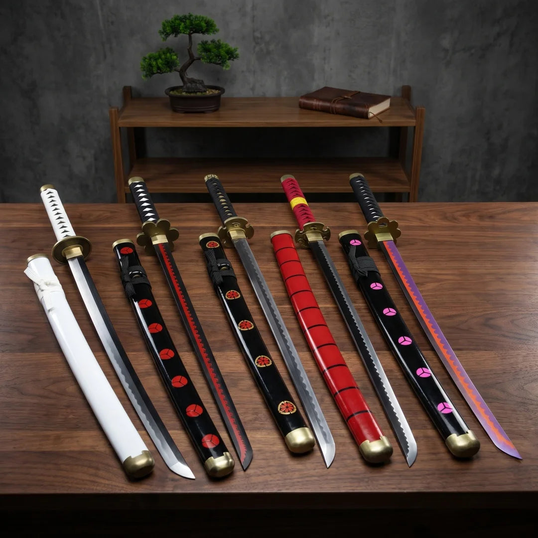 40in Anime One Piece Zoro Katana Wood Sword Luffy schwert Real Size Japanese Samurai Sabre Original Blade Cosplay Prop Toy Gift