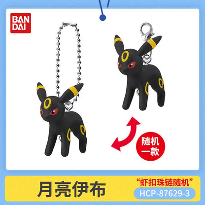 Bandai Pokemon Eevee Gashapon Figure Keychain Volume 13 Pendant Leafeon Glaceon Espeon Umbreon Bag Charm For Anime Collectors