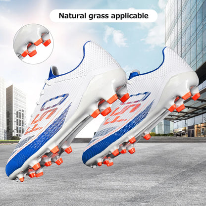 Upgraded Wear Resistant AG FG Football Shoes Skin-friendly PU Fabric Hard TPU Stud Stable Support Outdoor Natural Grass Sports
