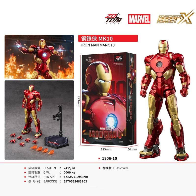 Marvel ZD Toys Iron Man Figure MK3 MK4 MK85 MK42 MK18 MK19 Spider-Man PS4 Iron Spider Action Figure Collections Gift