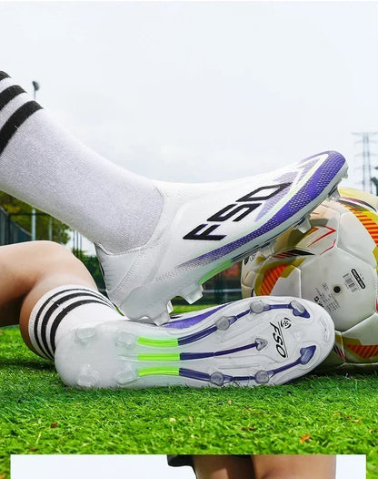 New Men Football Boots Sneakers High-quality Non-Slip Boys Cleats Hot-selling Soccer Shoes Grass Outdoor Match High-top Light