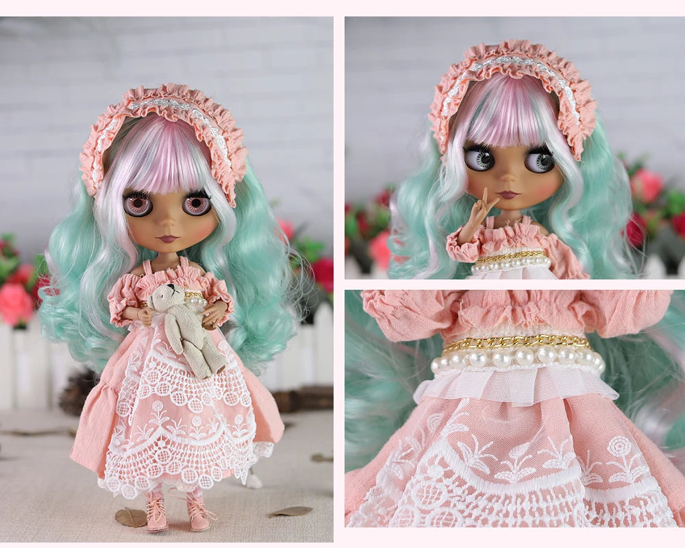 ICY DBS Blyth doll 1/6 bjd joint body doll black skin including clothes shoes casual with 30cm toy gift
