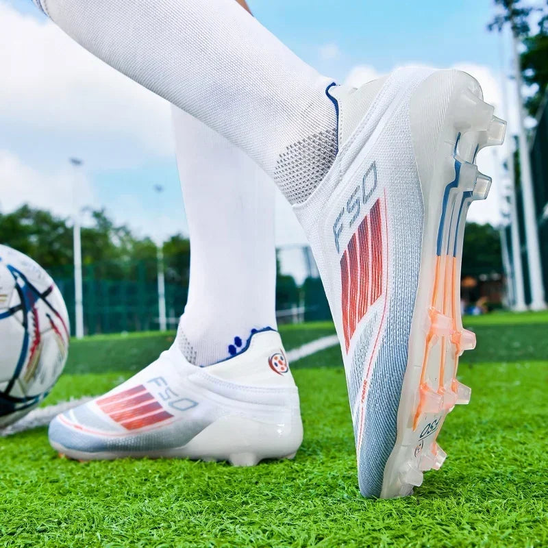 New Men Soccer Shoes Match Adult Long Spikes Non Slip Football Boots Sport Boys Training Outdoor Cleats Breathable Comfortable