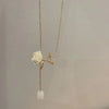 New Wine Red Cherry Gold Color Pendant Necklace For Women Personality Fashion Necklace Wedding Jewelry Birthday Gifts