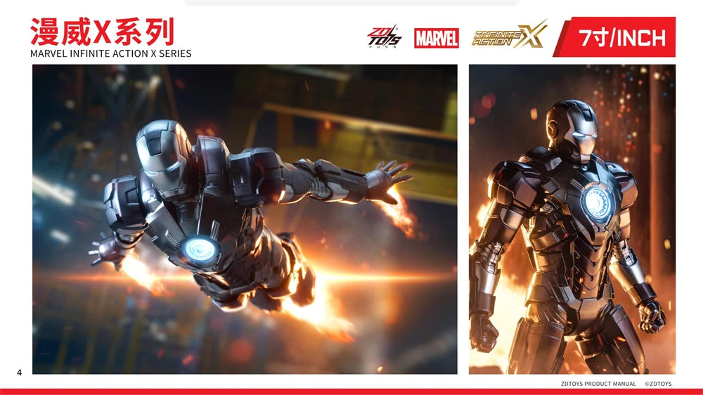 Marvel ZD Toys Iron Man Figure MK3 MK4 MK85 MK42 MK18 MK19 Spider-Man PS4 Iron Spider Action Figure Collections Gift