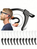 4~40pcs Anti-Slip Silicone Ear Grip Glasses Eyeglasses Leg Ear Hook Stopper Bracket Fastener Accessories Temple Tip Eyewear Holder Glasses Accessories For Women Clear