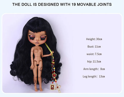 ICY DBS Blyth 1/6  Hand-Painted Doll Set Black Skin Girl Gift SD
