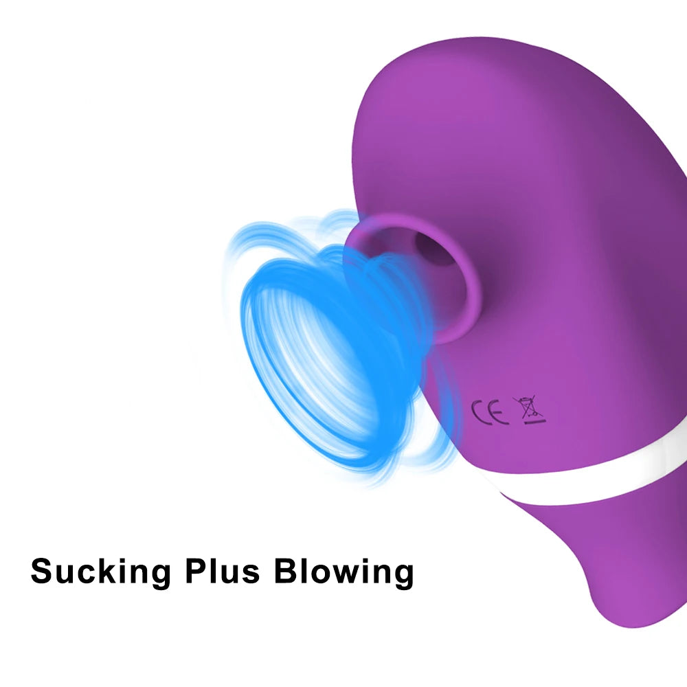2 in 1 Tongue Licking Clit Sucker Vibrator Female for Women G-Spot Sucking Double Stimulation Nipples Massagers Sex Toy Adult