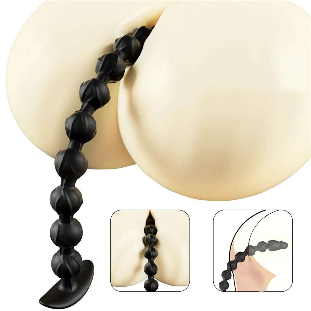 38cm Super Long Anal Beads Butt Plug Dildo Vaginal Prostate Massager Soft Anus Masturbator Dilator Sex Toy for Women Men Gay
