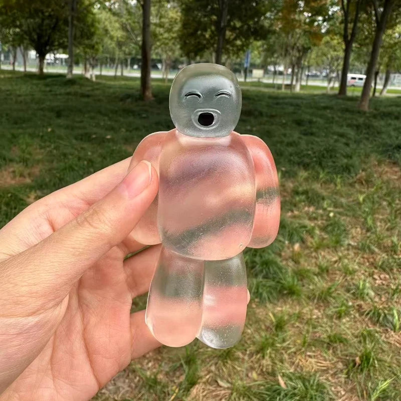 Squishy Transparent Jelly Robot Squeeze Toy Cute Super Soft Slow Rebound Water Sense Cartoon Toy Kawaii Stress-relieving Gift