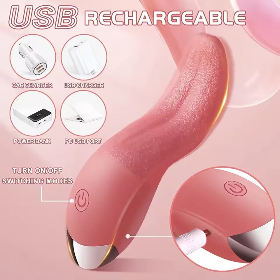 Realistic Tongue Licking Vibrator for Women G Spot Massager Blowjob Clitoris Nipple Stimulator Female Masturbator Sex Toys