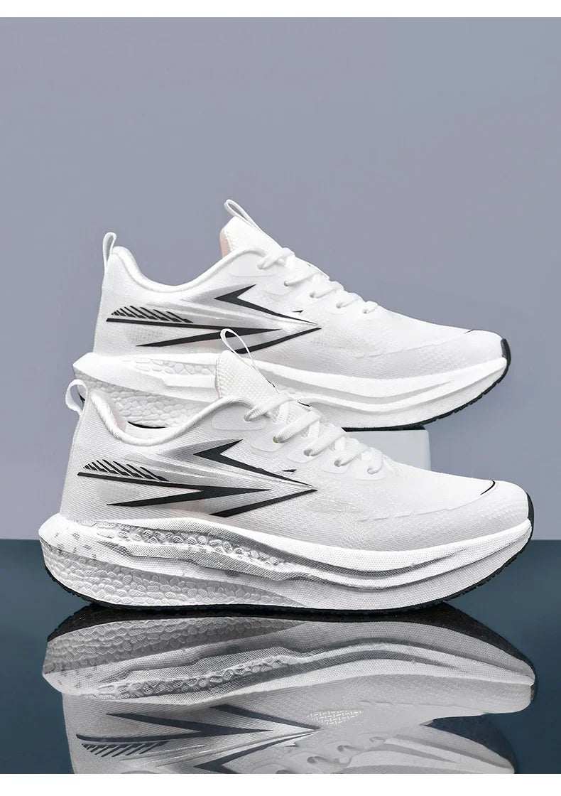 Men's Running Shoes Jogging Cushioning Mesh Outdoor Couple Trainer Race Breathable Sneakers Non-Slip Carbon Board Off-road Shoes