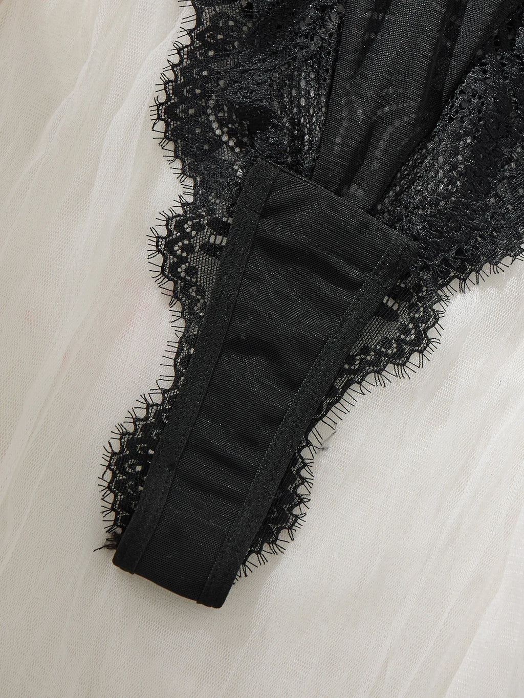 Black Floral Lace Mesh Bodysuit