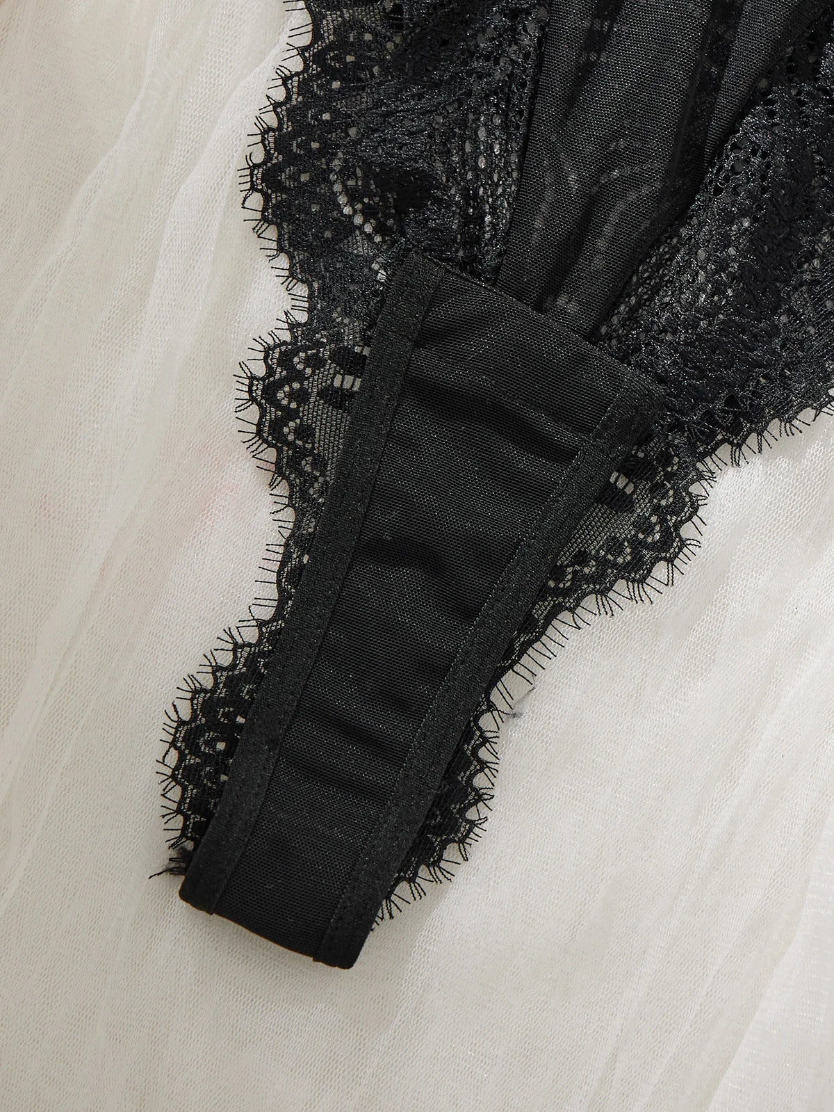 Black Floral Lace Mesh Bodysuit