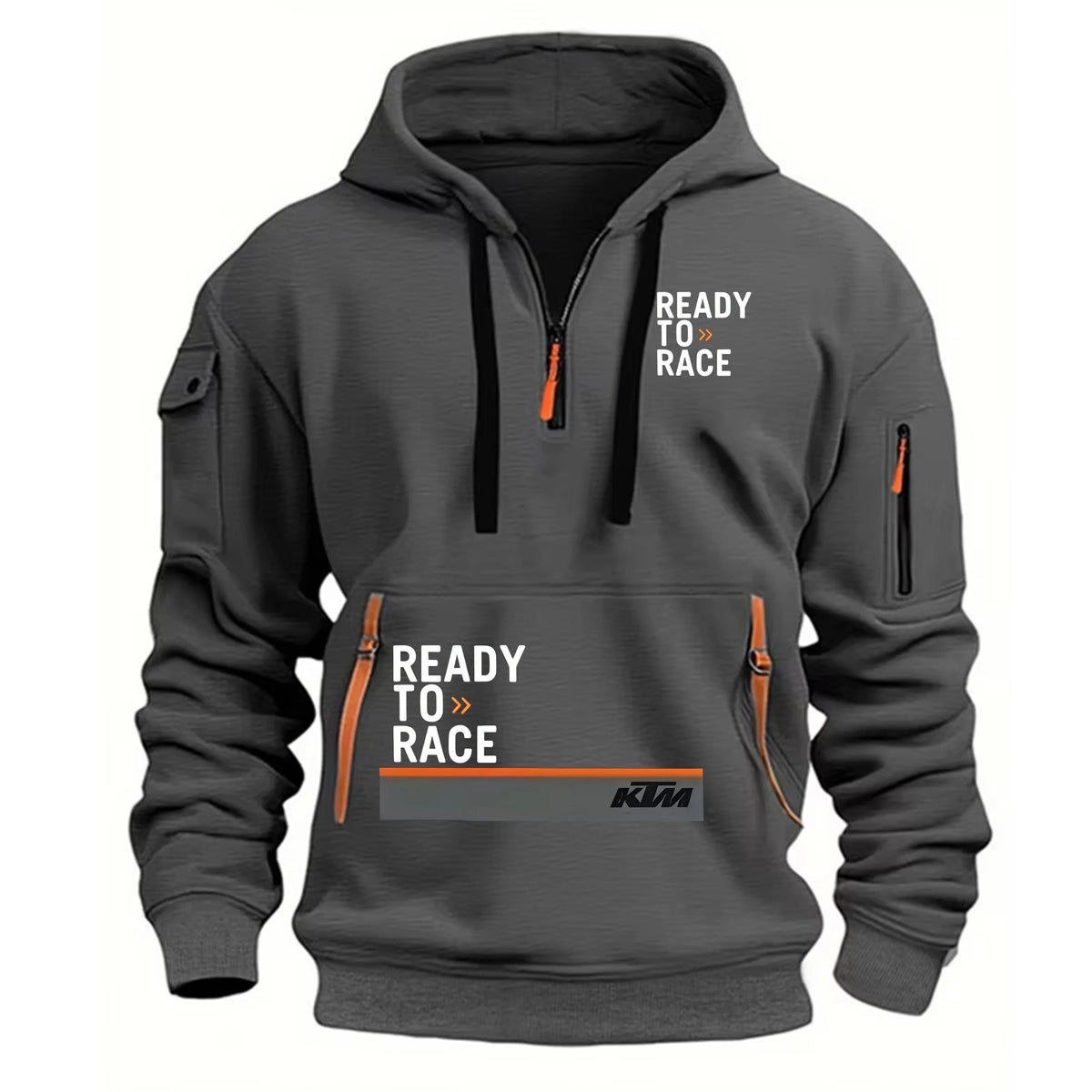 Men's Ready To Race Motorcycle Racing Hoodie KTM Style Motocross Hooded Sweatshirt Casual Streetwear Sports Pullover Jacket