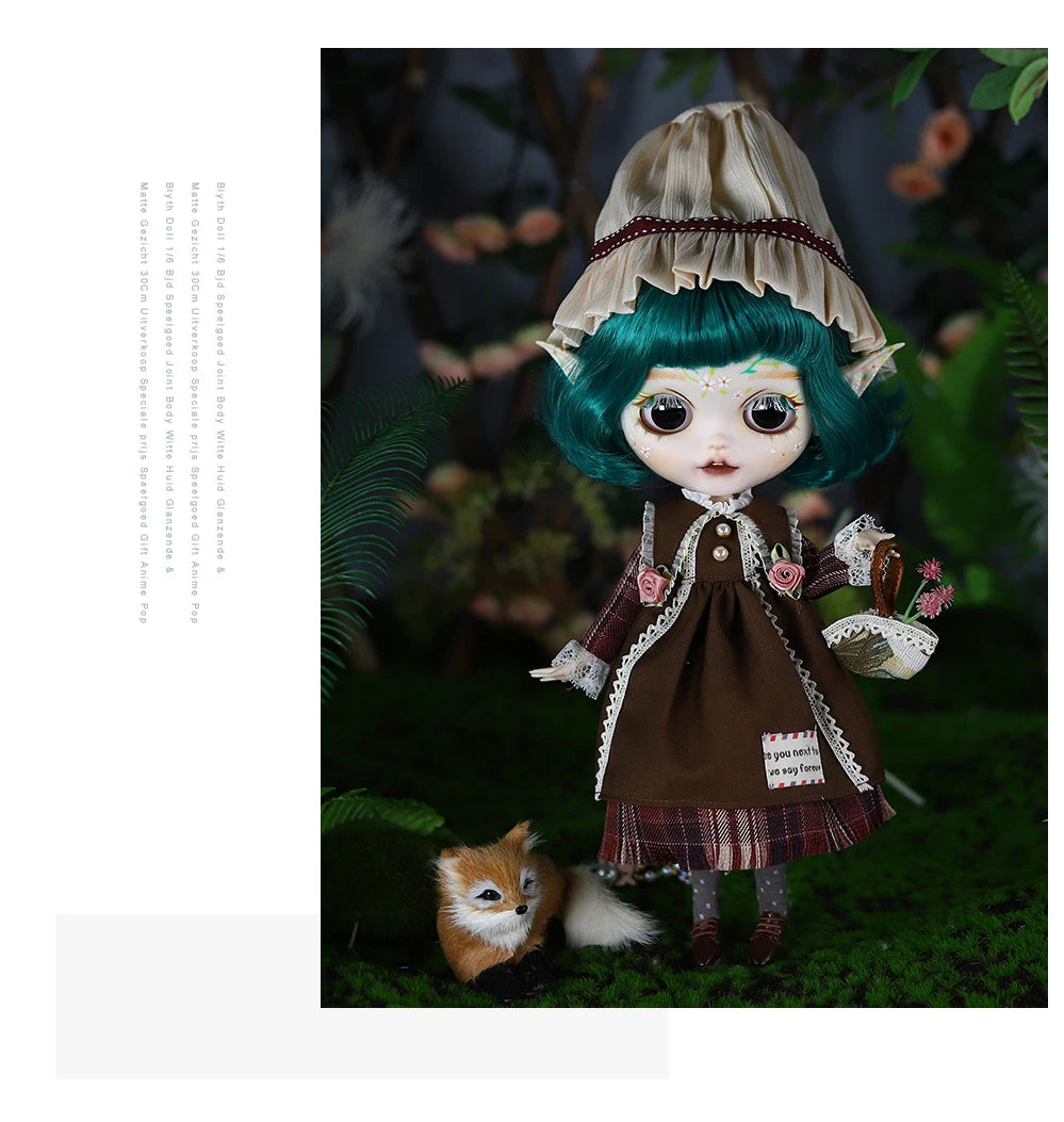 ICY DBS Blyth 1/6 Doll Elf Ear Hand-painted Set Doll Long Eyelash Sleep Doll White Skin Set Gift Toy SD
