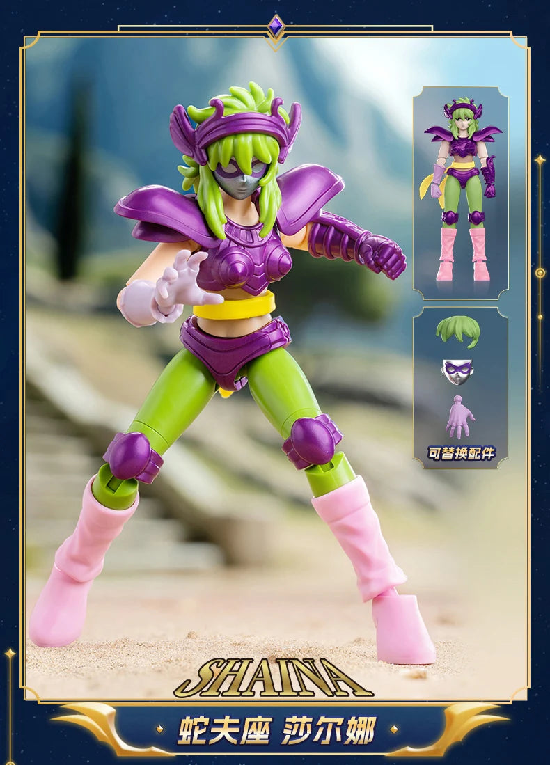 Original Blokees Gold Saint Action Figure Champion Saori Kido Seiya Mu Aiolia Assembly Figure Children Toys Birthday Gift