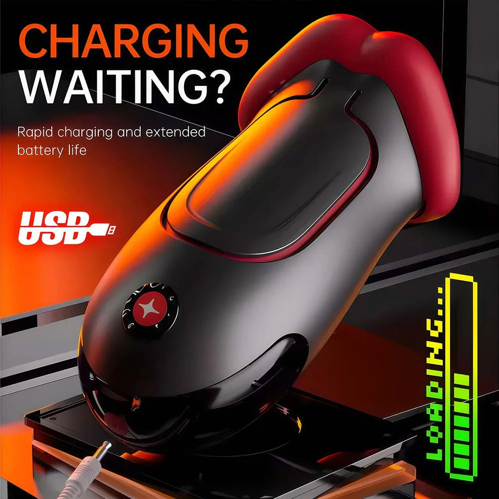 Automatic Man Masturbator Cup for Men Tongue Licking Stimulator Wireless Control Deep Throat Mouth Blowjob Glans Trainer Sex Toy