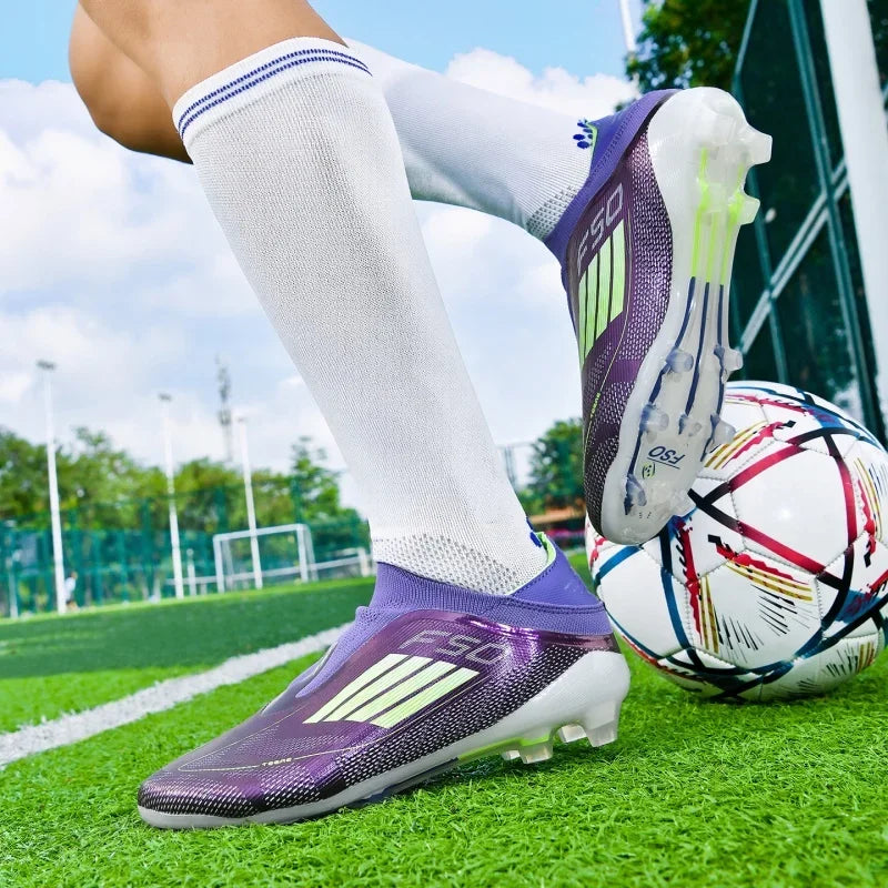 New Men Soccer Shoes Match Football Boots Sport Boys Adult Long Spikes Training Outdoor Cleats Breathable Non Slip Comfortable
