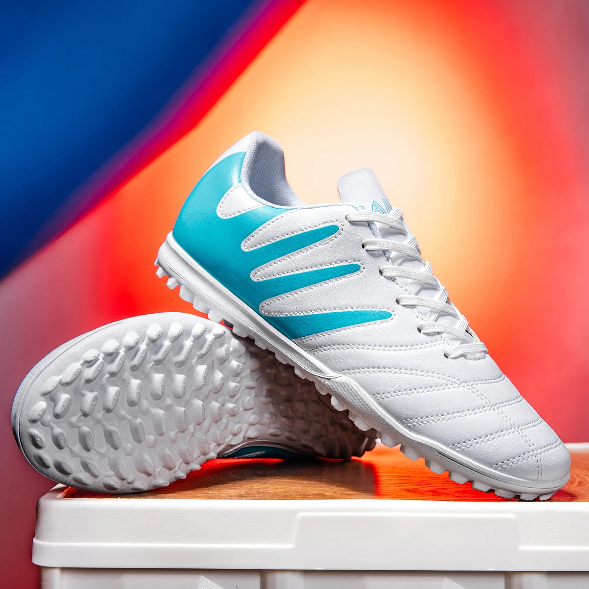 Breathable TF Turf Soccer Cleats Non-Slip Wear-Resistant Strong Grip Ankle Support Stable Lightweight Flexible