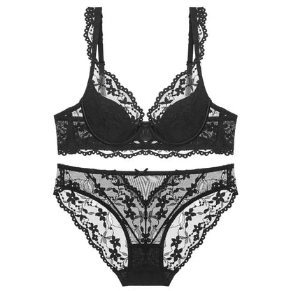 Women's Lace Bow Bra Set