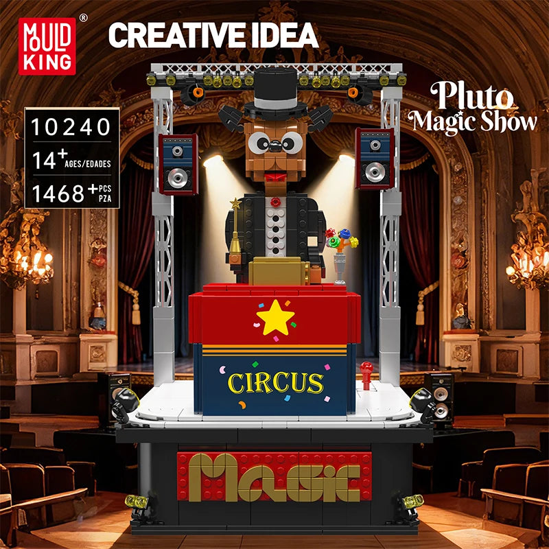 Mould King 10240 Magic Stage Building Block Model Electric Dynamic Circus Performance Building Set Creative Mechanical Building