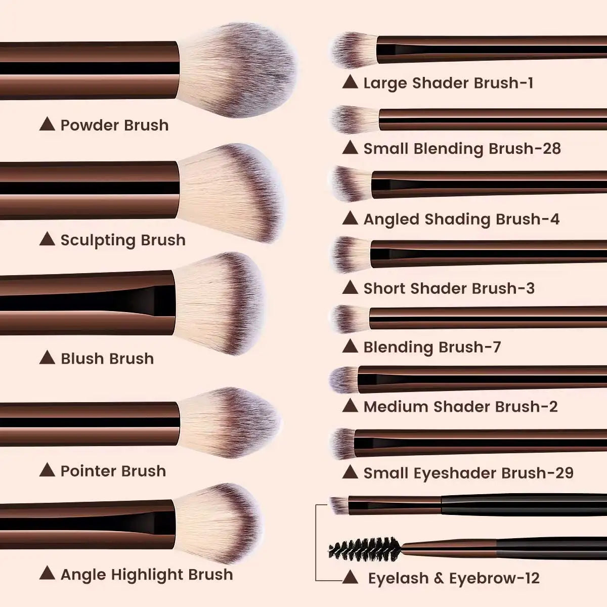 13-Piece Face & Eye Makeup Brush Set