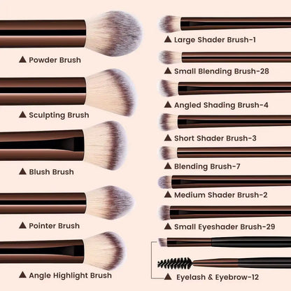 13-Piece Face & Eye Makeup Brush Set