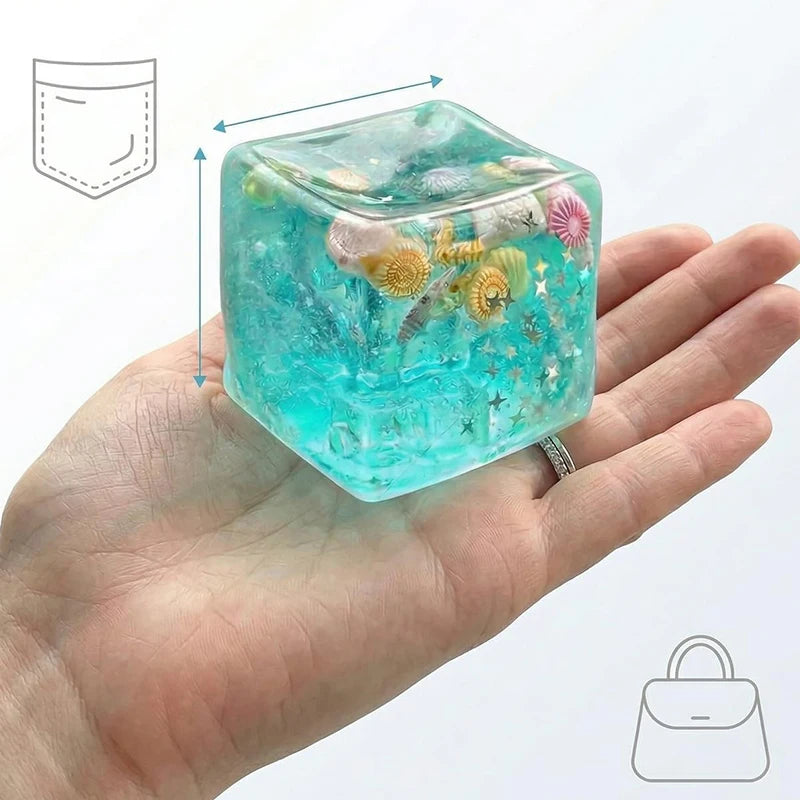 Ocean Shells Squishy Stress Balls Fidget Toy Super Soft Transparent Star Maltose Cubes Squeeze Fidget Toy Adult Stress Relief