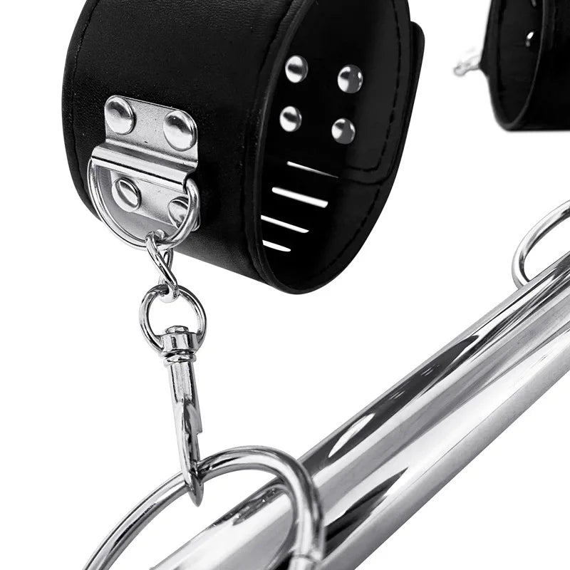 BDSM Bondage Set Stainless Steel Sex Slave Handcuffs Ankle Cuffs Fetish Restraints Sex Toys for Couples