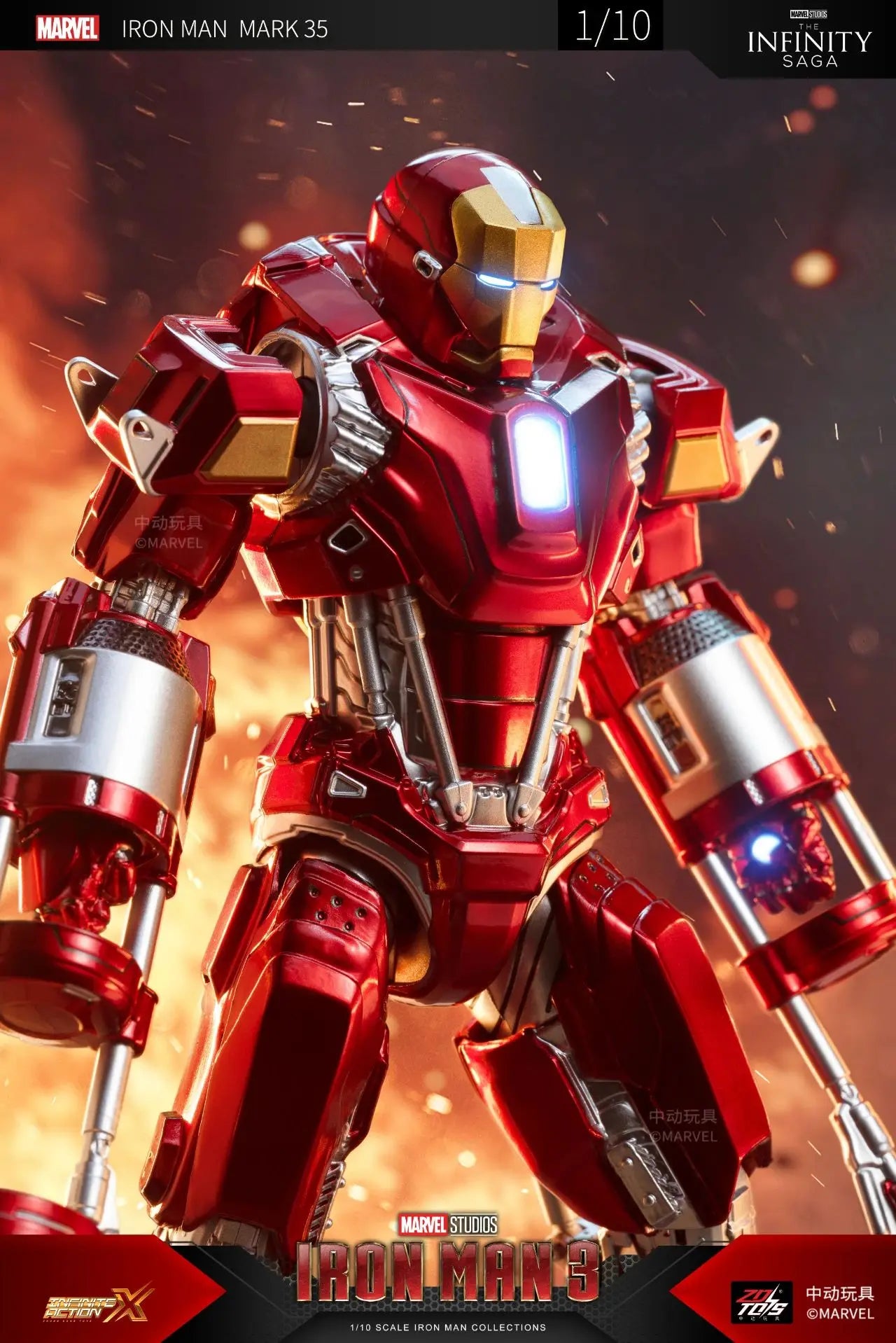 ZD Iron Man Figure Legends Iron Man Mk41 Mk47 Tank MK24 Iron Patriot 2.0 MK35 Red Snapper 1/10 Scale Iron Man Collections Gift
