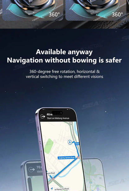 SEAMETAL Car Phone Mount Anti Slip Silicone Dashboard Phone Holder 360-Degree Free Rotation Universal Head-Up Navigation Holder