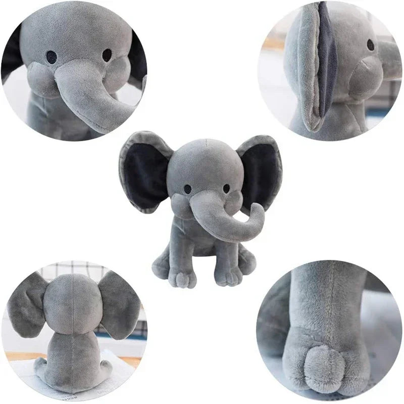 25cm Gray Elephant Stuffed Plush Toys Kawaii Animals Soft Sleeping Stuffed Pillow Doll Plushie for Baby Room Decorative Gifts