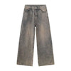IEFB 2024 Spring Men's Baggy Jeans Worn Out Loose Wide Leg Denim Pants Chic Distressed Streetwear Vintage Male Trousers 9C2019