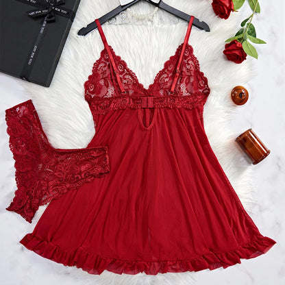 Women's Lace V-Neck Slip Nightdress