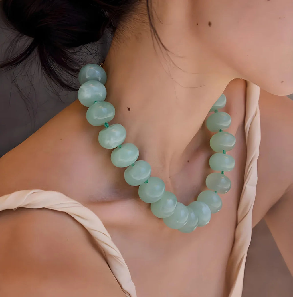 Bohemian Fashion Casual Dopamine Resin Bead Necklace Charms Chunky Jewelry Suitable for Women Daily Vacation Wear