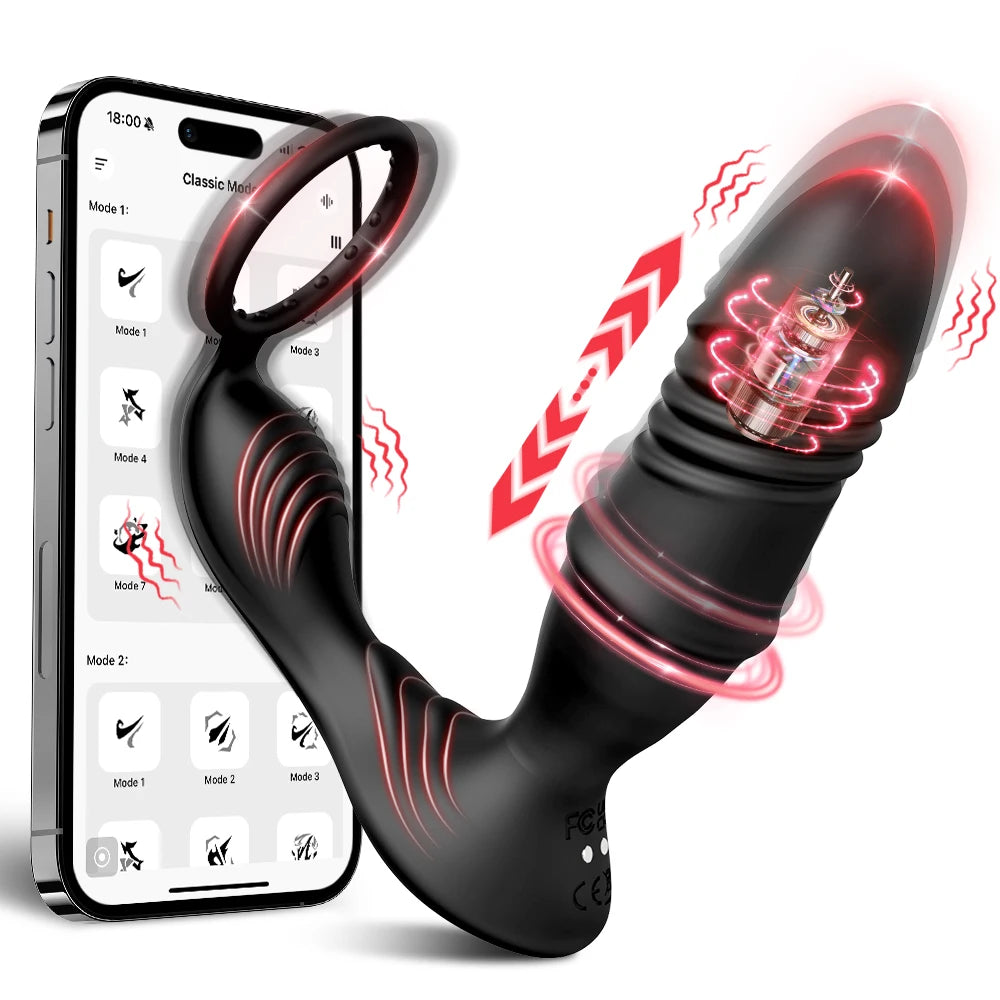 Thrusting Prostate Massager with Ring