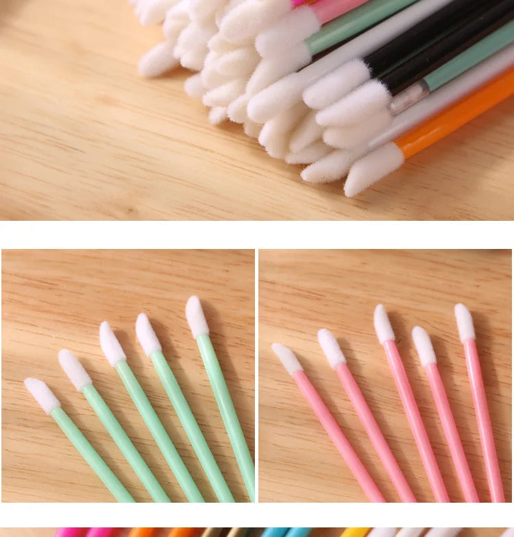 50 Pcs Disposable Cosmetic Lip Brush Makeup Lipstick Mascara Wands Applicators Eyelash Cleaner Lip Gloss Make Up Brushes Tools