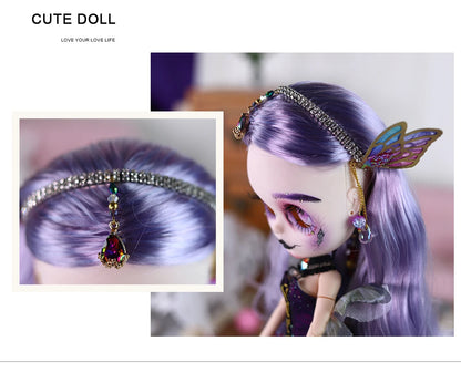 ICY DBS Blyth 1/6 doll hand painted makeup theme set skull face shell sleepy eyes long eyelashes bjd doll complete set sd